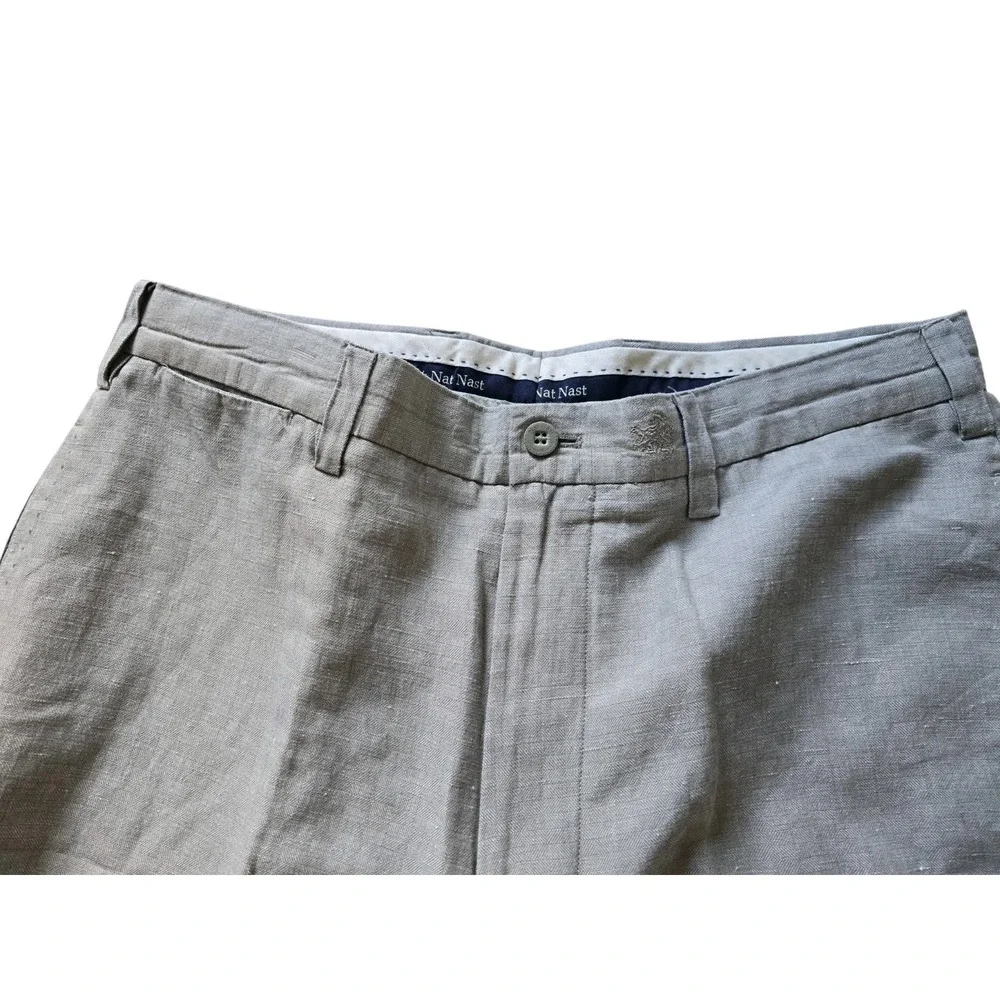 Nat Nast Mens Linen Blend Shorts Size 32 Gray